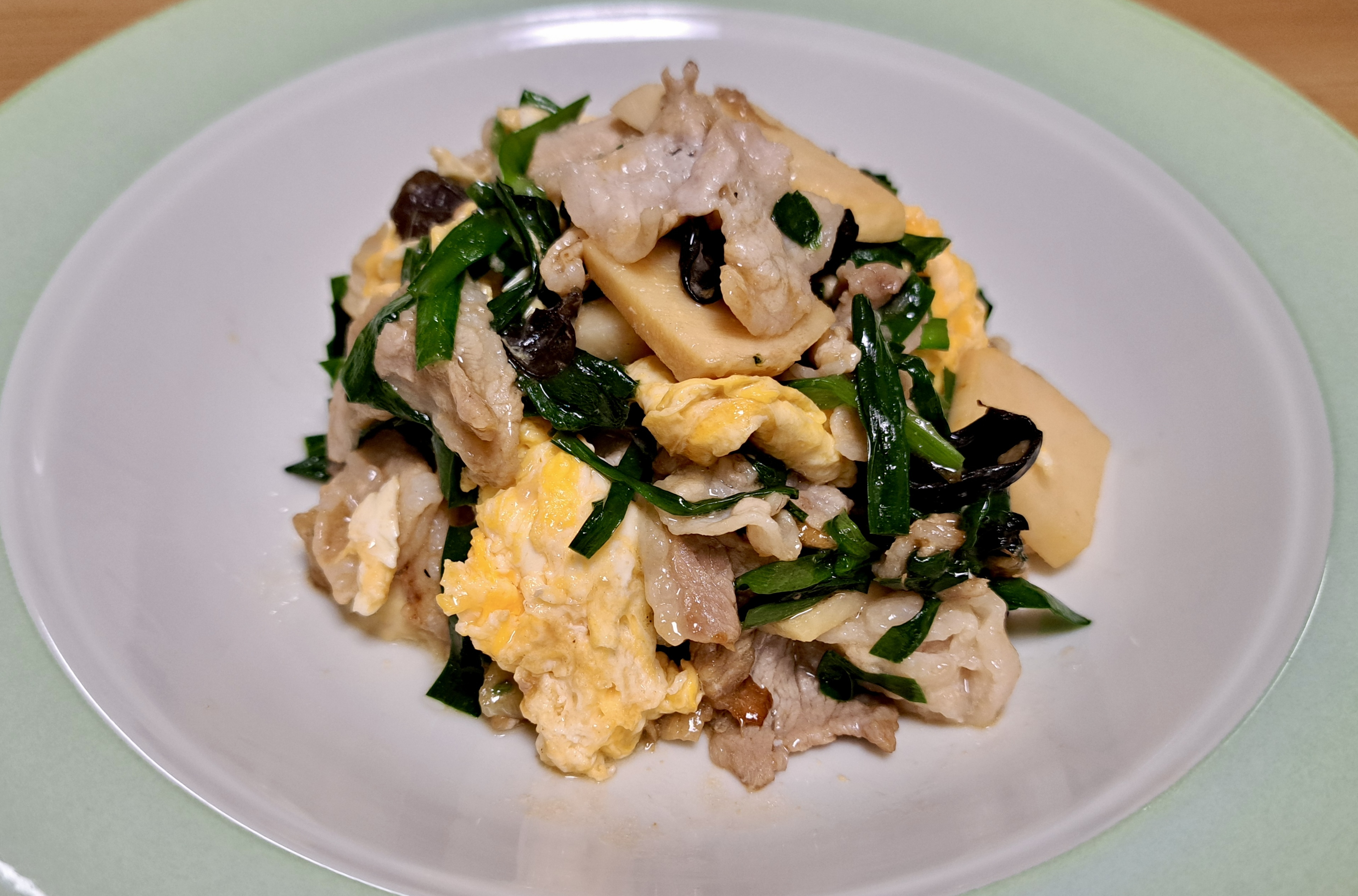 豚バラのニラ玉